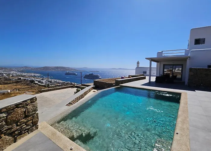 Aether Mykonos 3br With Serene Port & Town Views וילה *