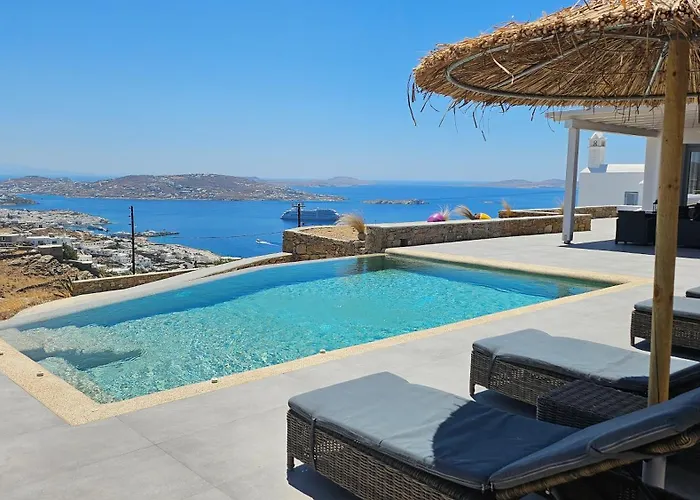 Aether Mykonos 3br With Serene Port & Town Views Villa